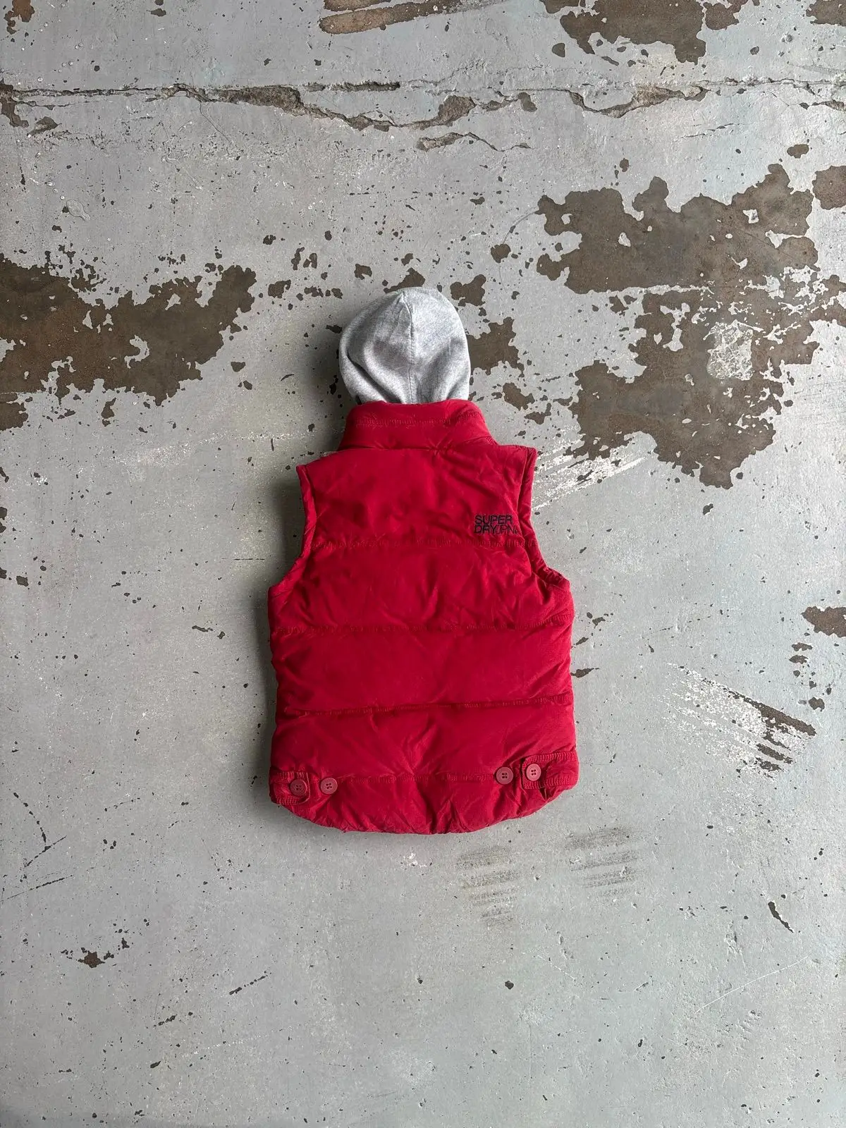 Superdry Red Hooded Puffer Vest