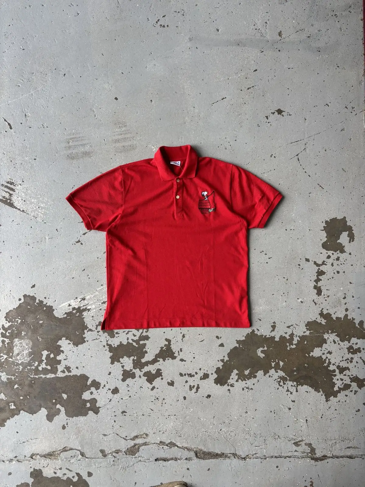 Lacoste Red Snoopy Graphic Polo Shirt