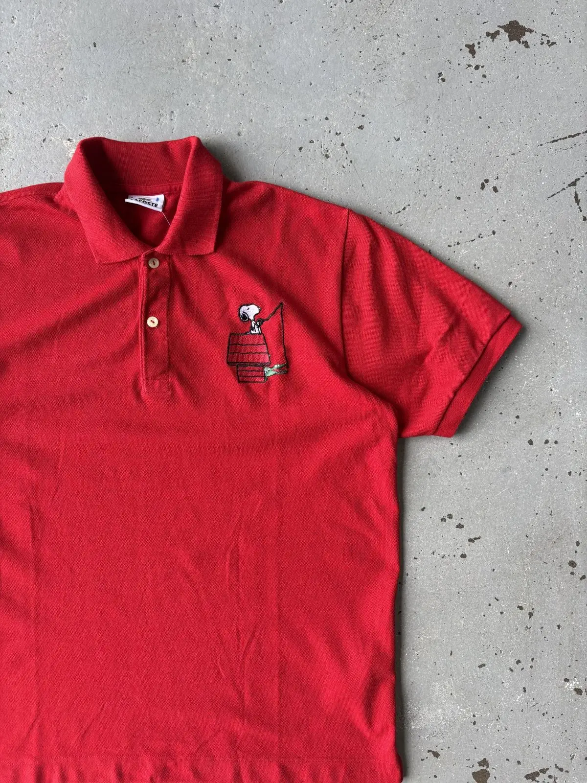 Lacoste Red Snoopy Graphic Polo Shirt