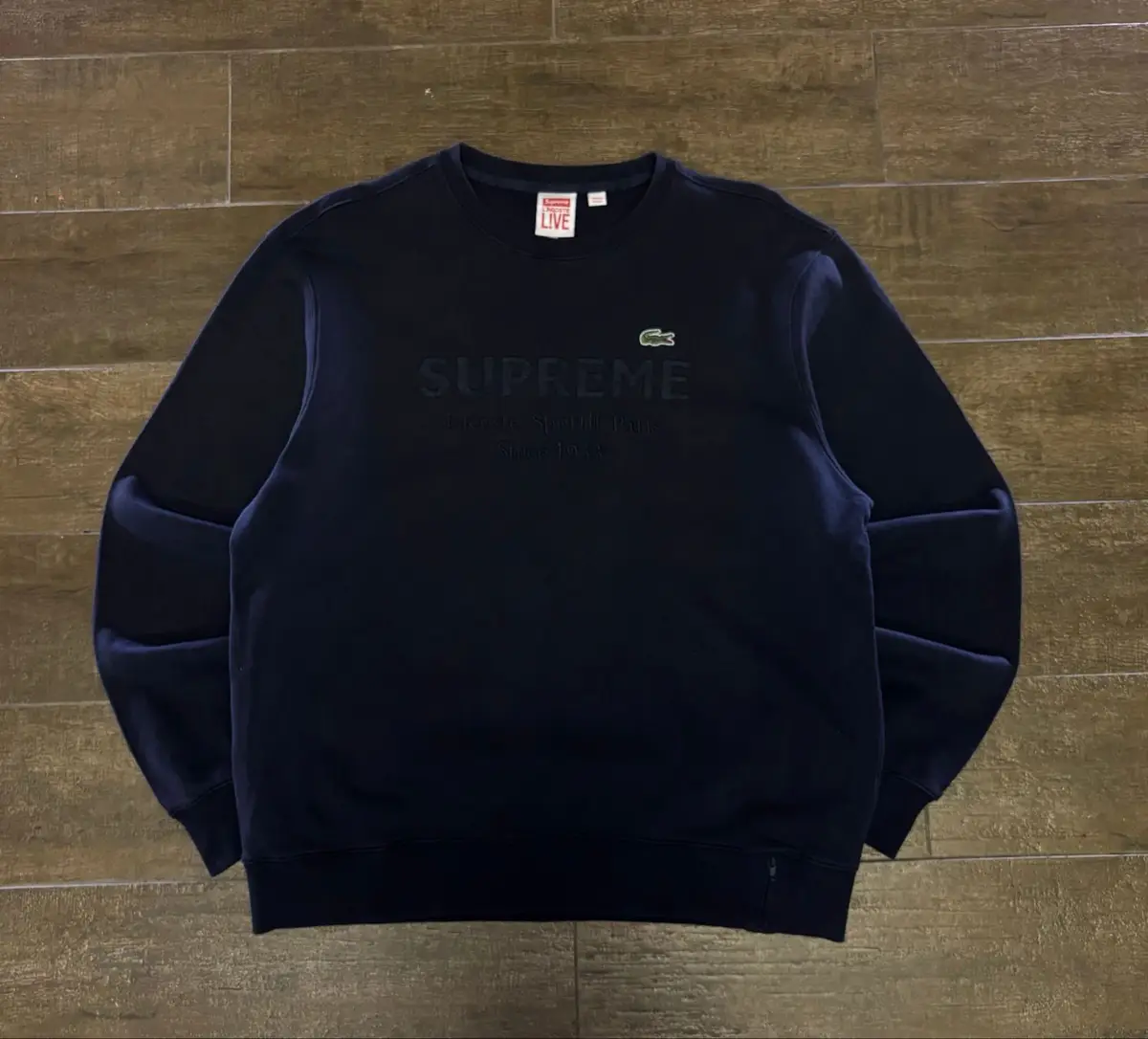Supreme x Lacoste Live Crewneck Sweatshirt Navy