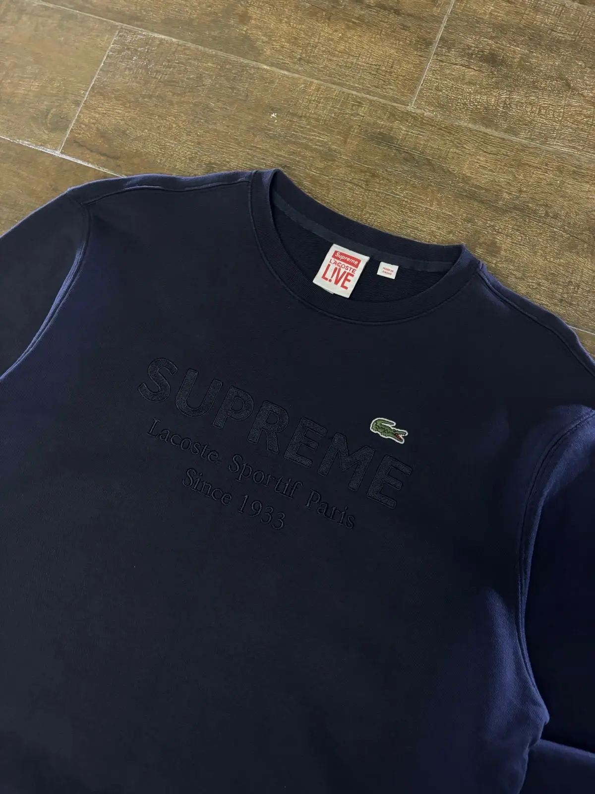Supreme x Lacoste Live Crewneck Sweatshirt Navy