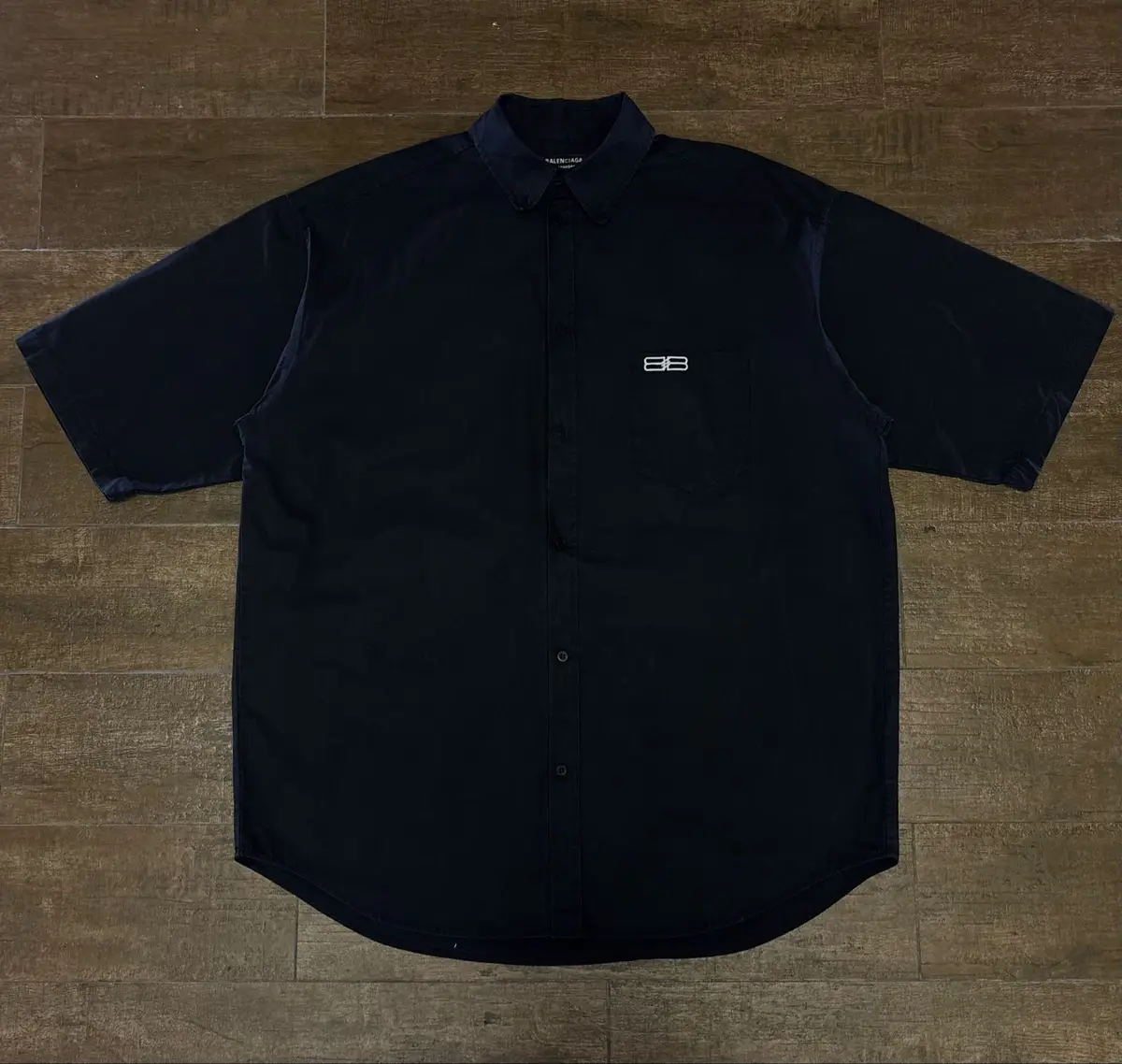 Balenciaga Short Sleeve Button Up Shirt Black