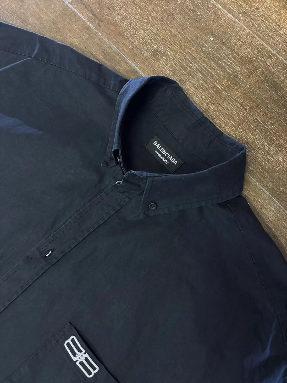 Balenciaga Short Sleeve Button Up Shirt Black