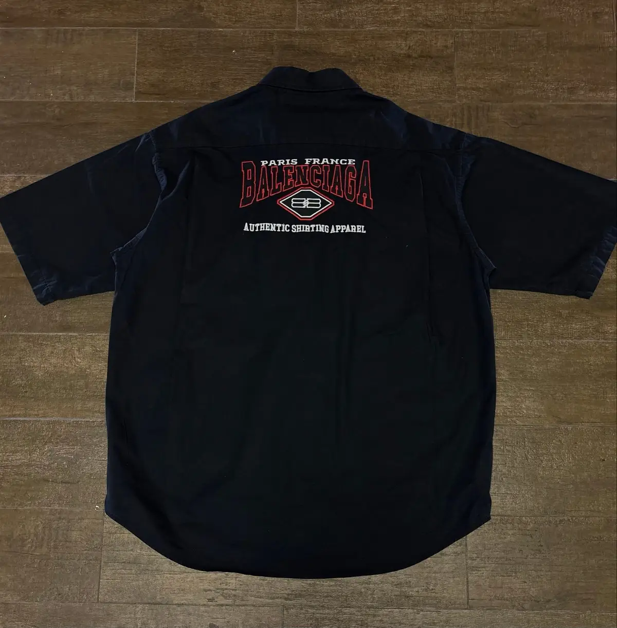 Balenciaga Short Sleeve Button Up Shirt Black