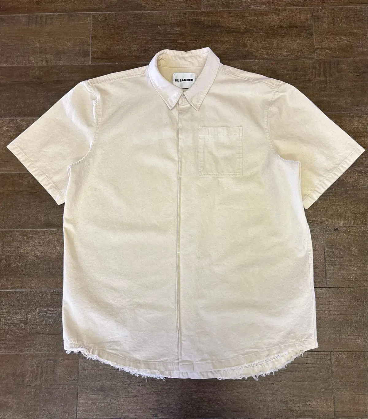 Jil Sander Short Sleeve Button-Up Shirt Cream