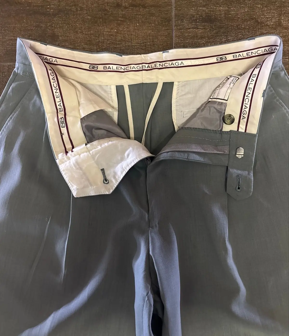 Balenciaga Grey Pleated Trousers