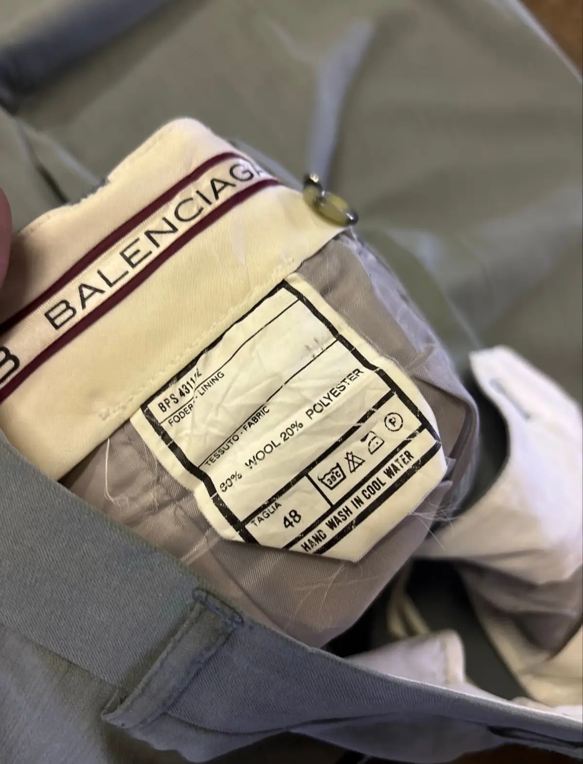 Balenciaga Grey Pleated Trousers