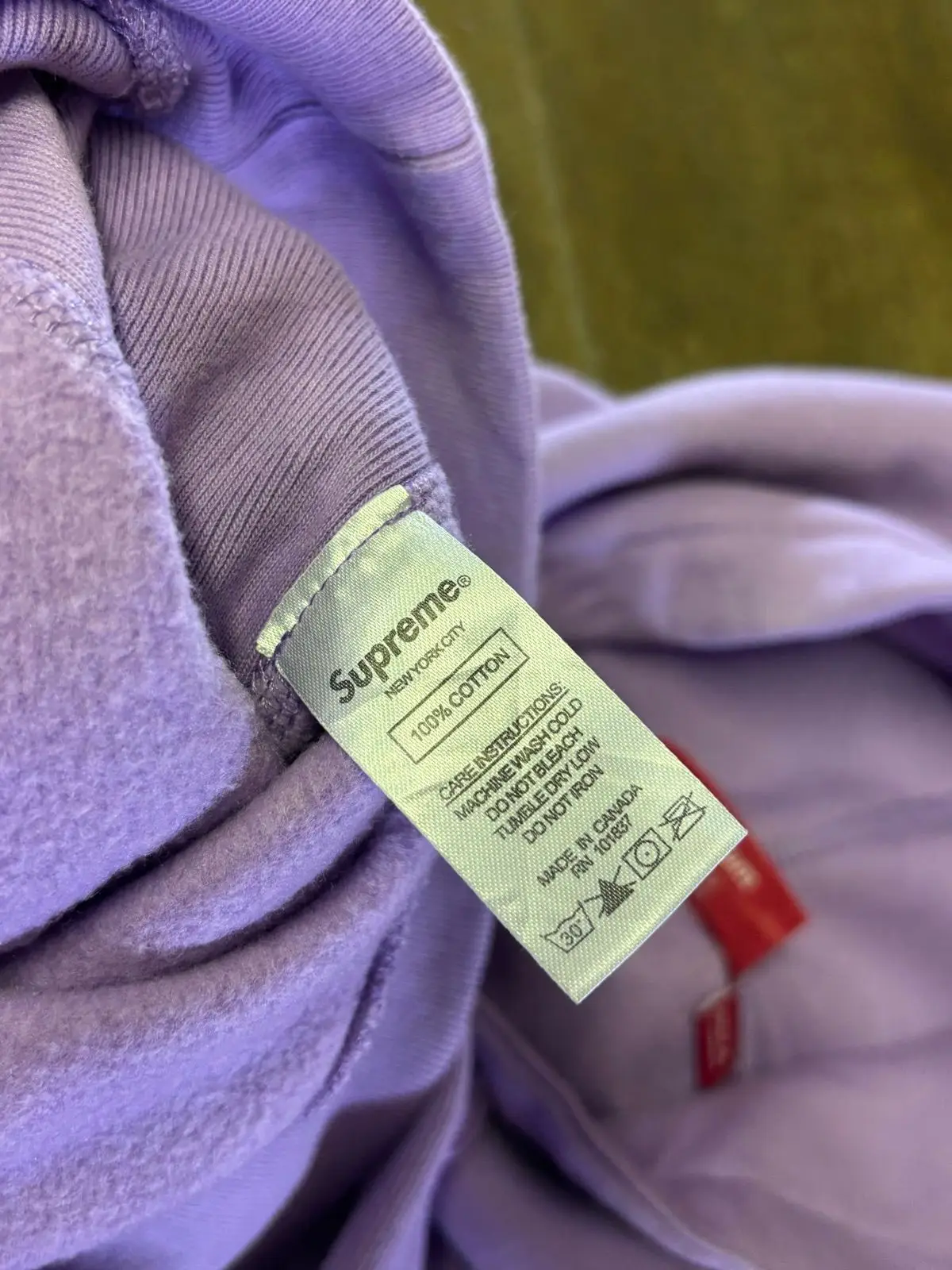 Supreme Purple Hoodie with Yellow Logo