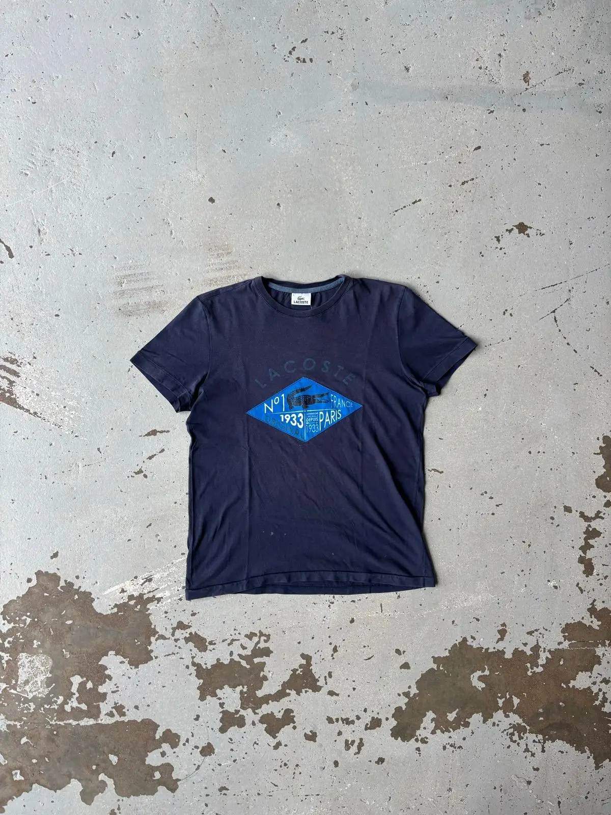 Lacoste Graphic Tee Navy Size 4