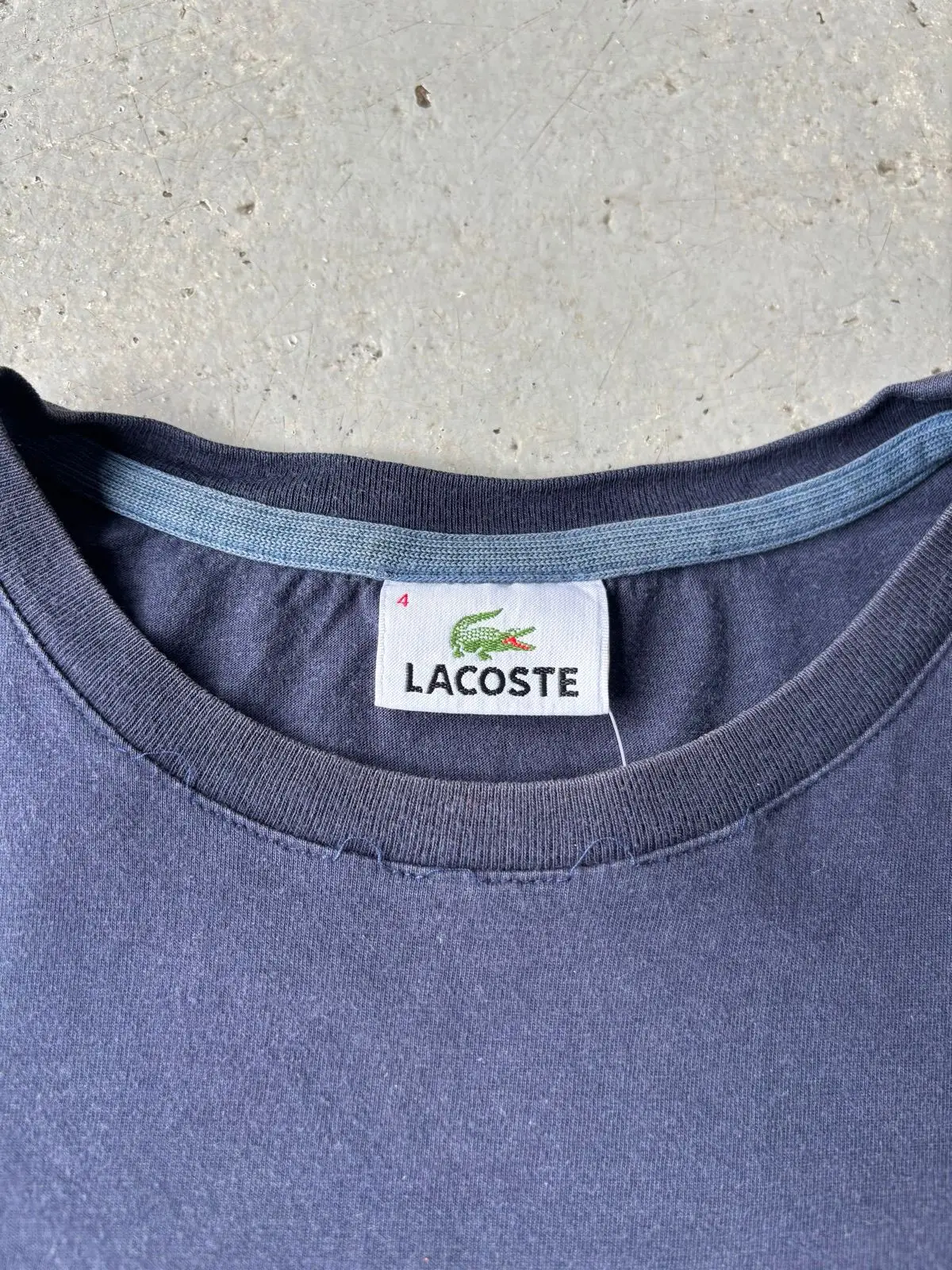 Lacoste Graphic Tee Navy Size 4