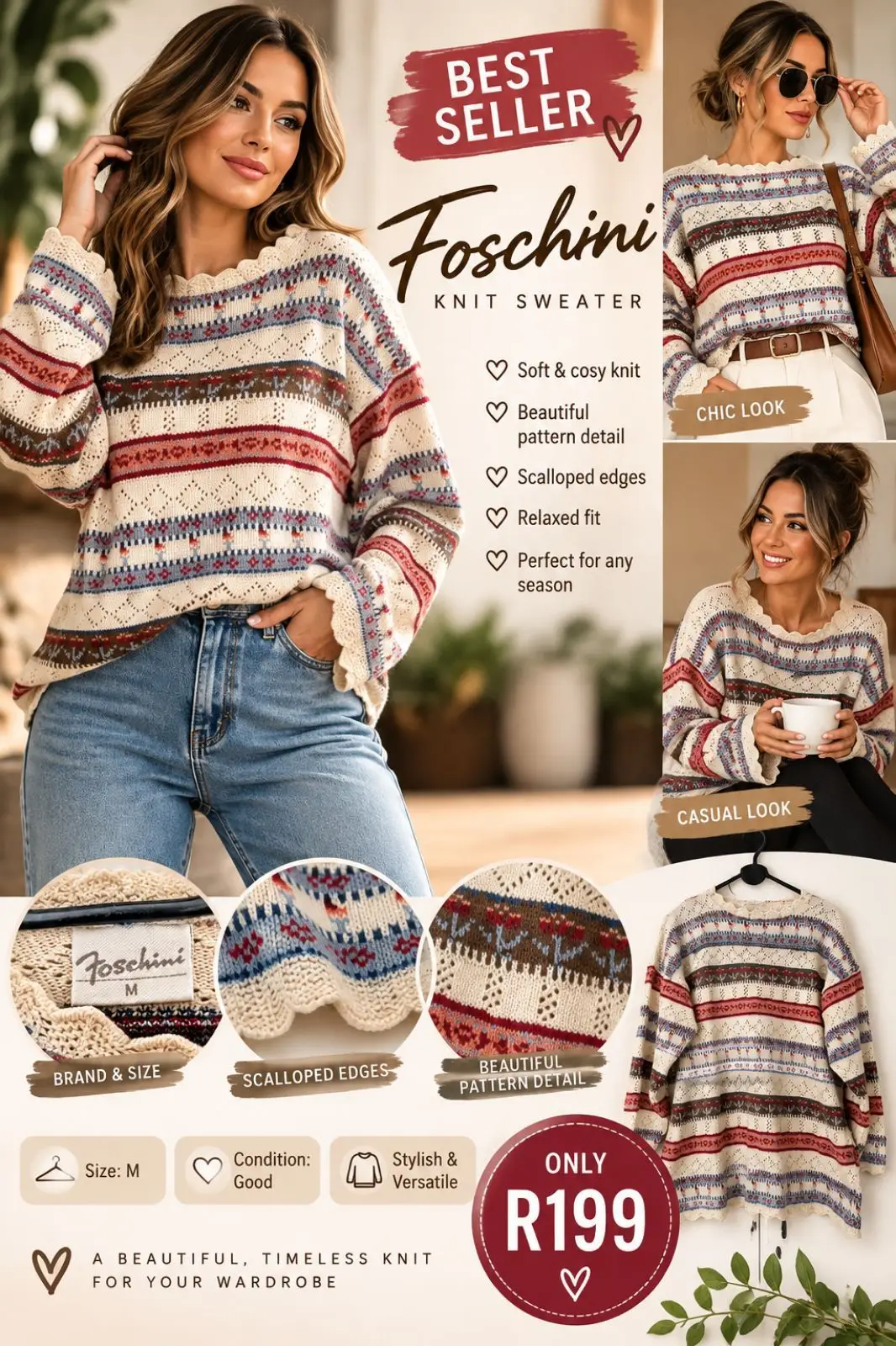 Foschini Patterned Knit Sweater