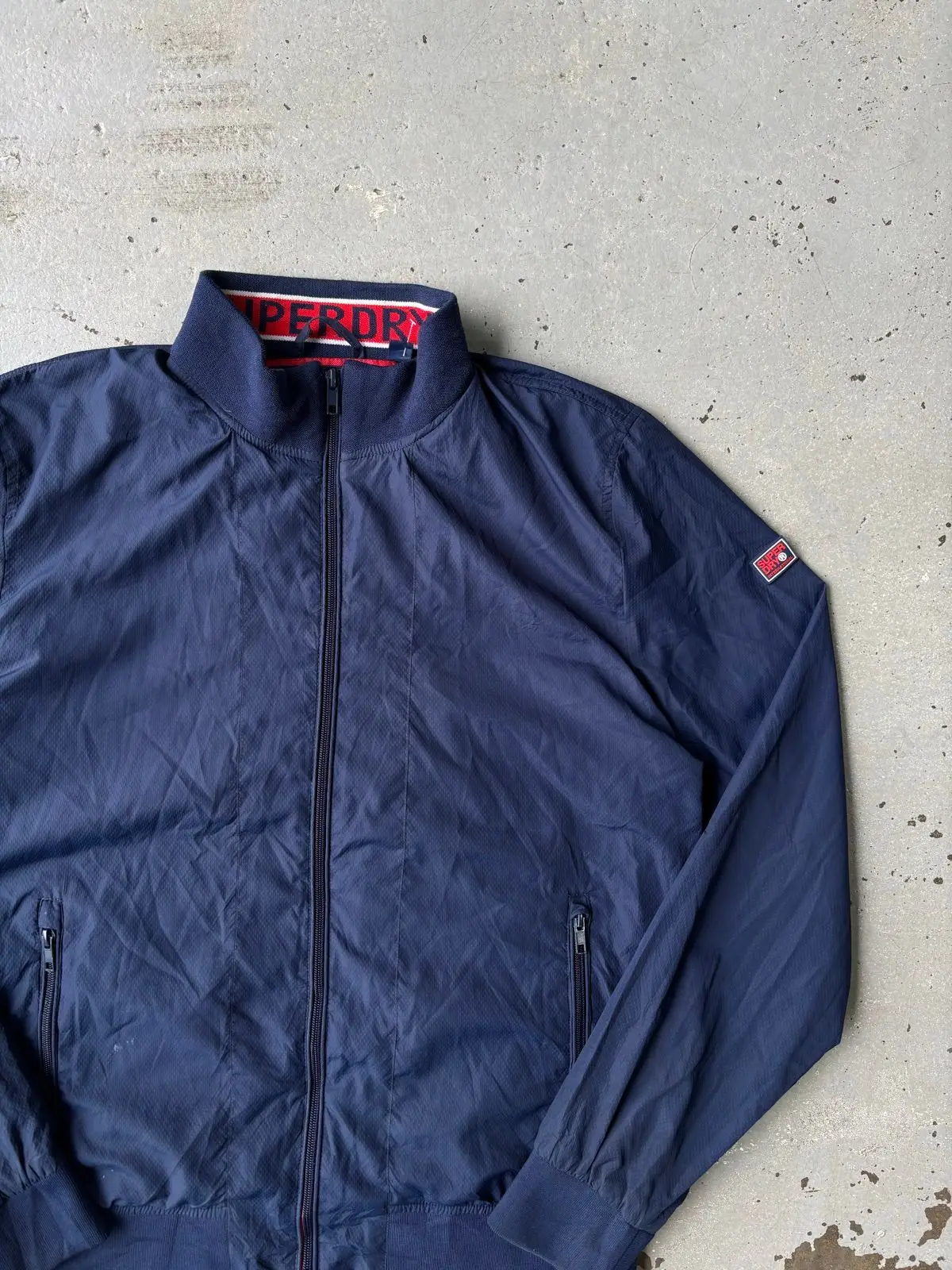 Superdry Navy Zip-Up Lightweight Jacket