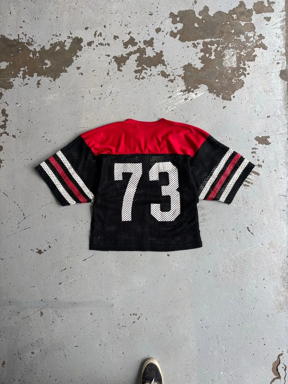 Champion Number 73 Football Jersey Black Red Large