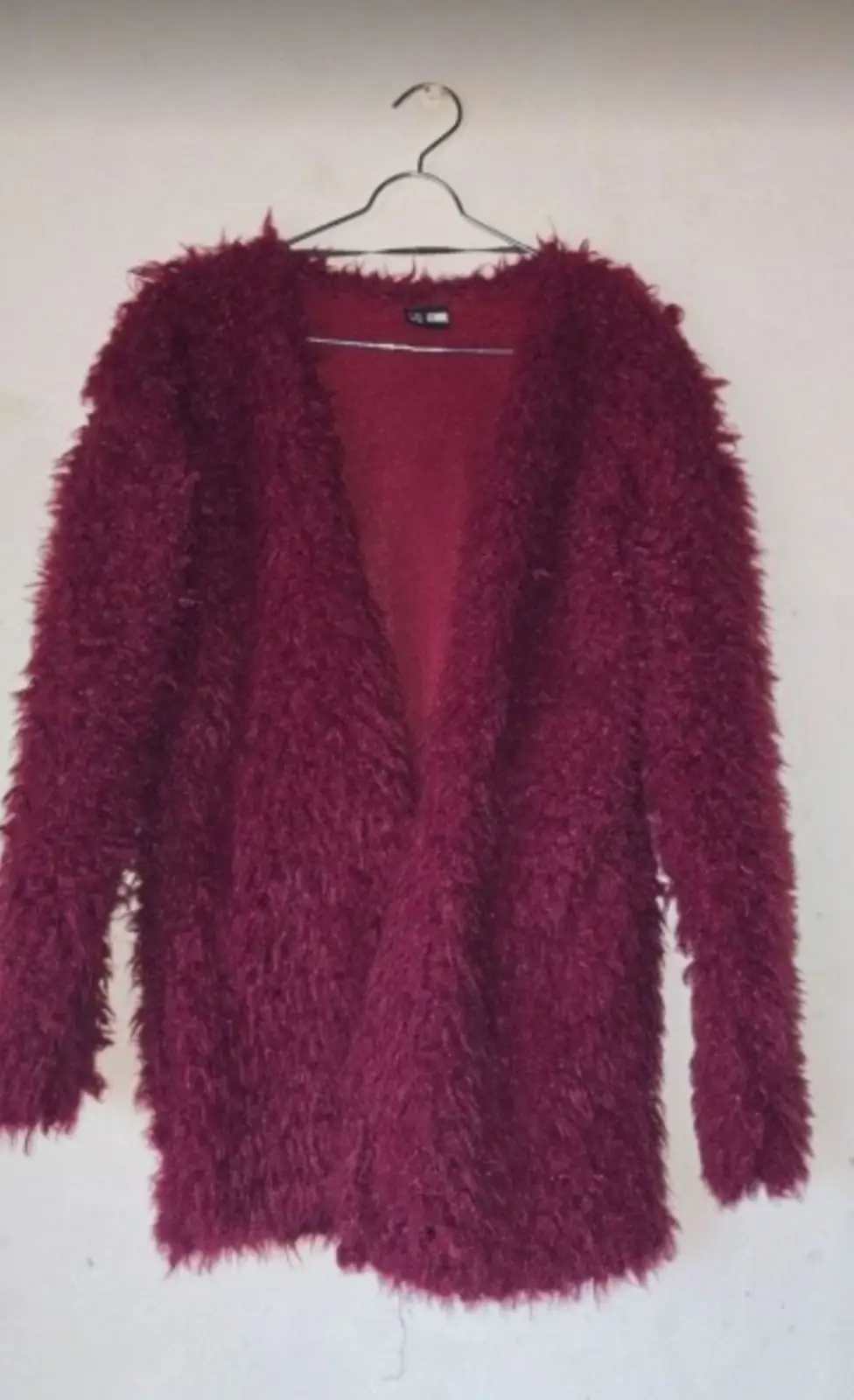 Mr Price Burgundy Fluffy Faux Fur Jacket Size M