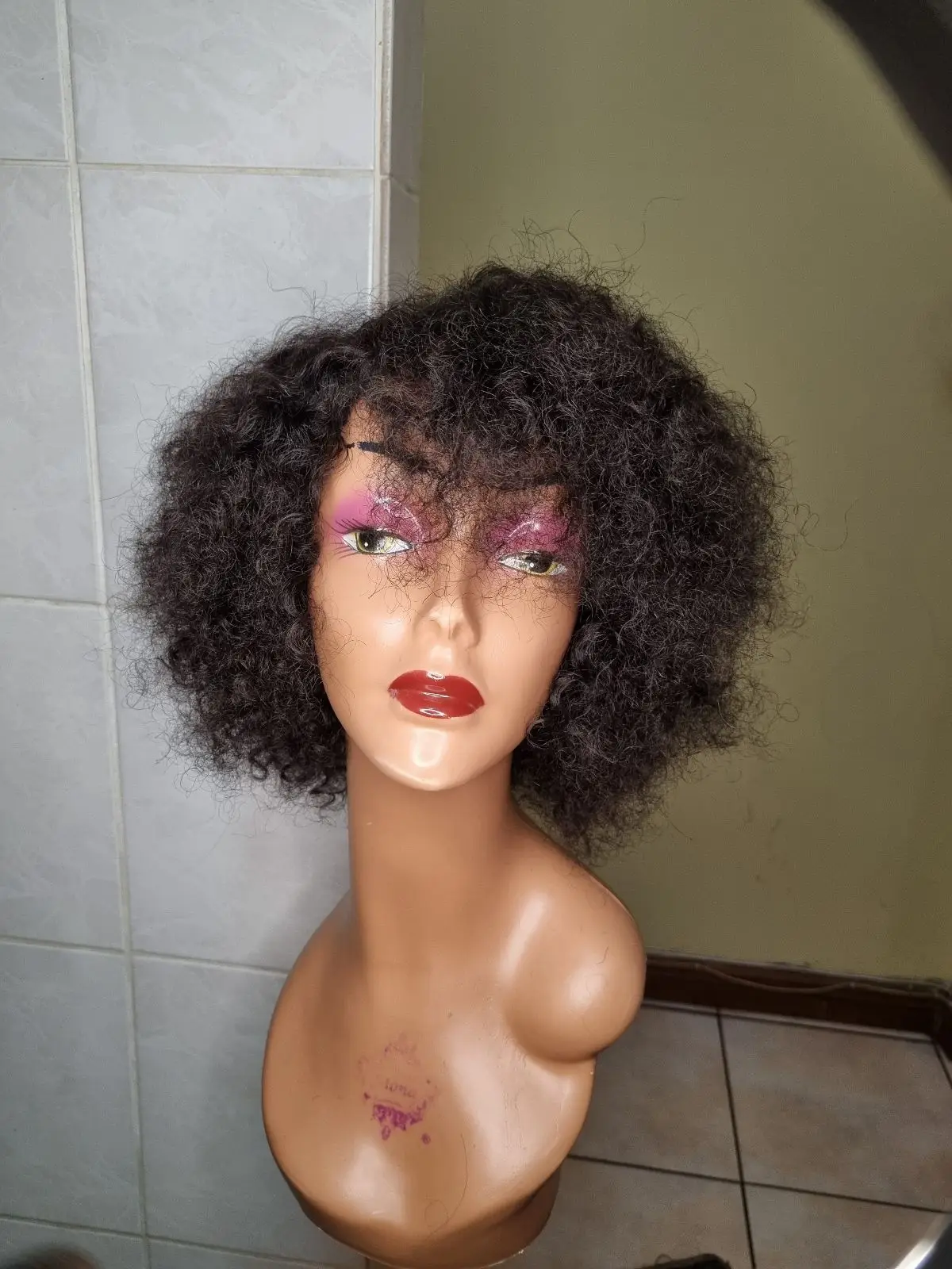 Short Curly Black Wig