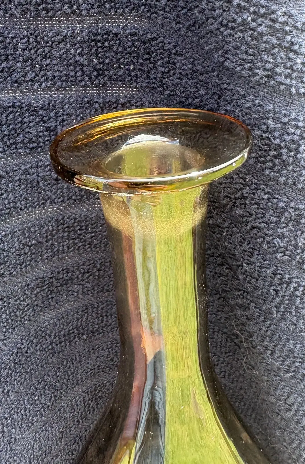 Vintage Smoked Glass Decanter with Stopper