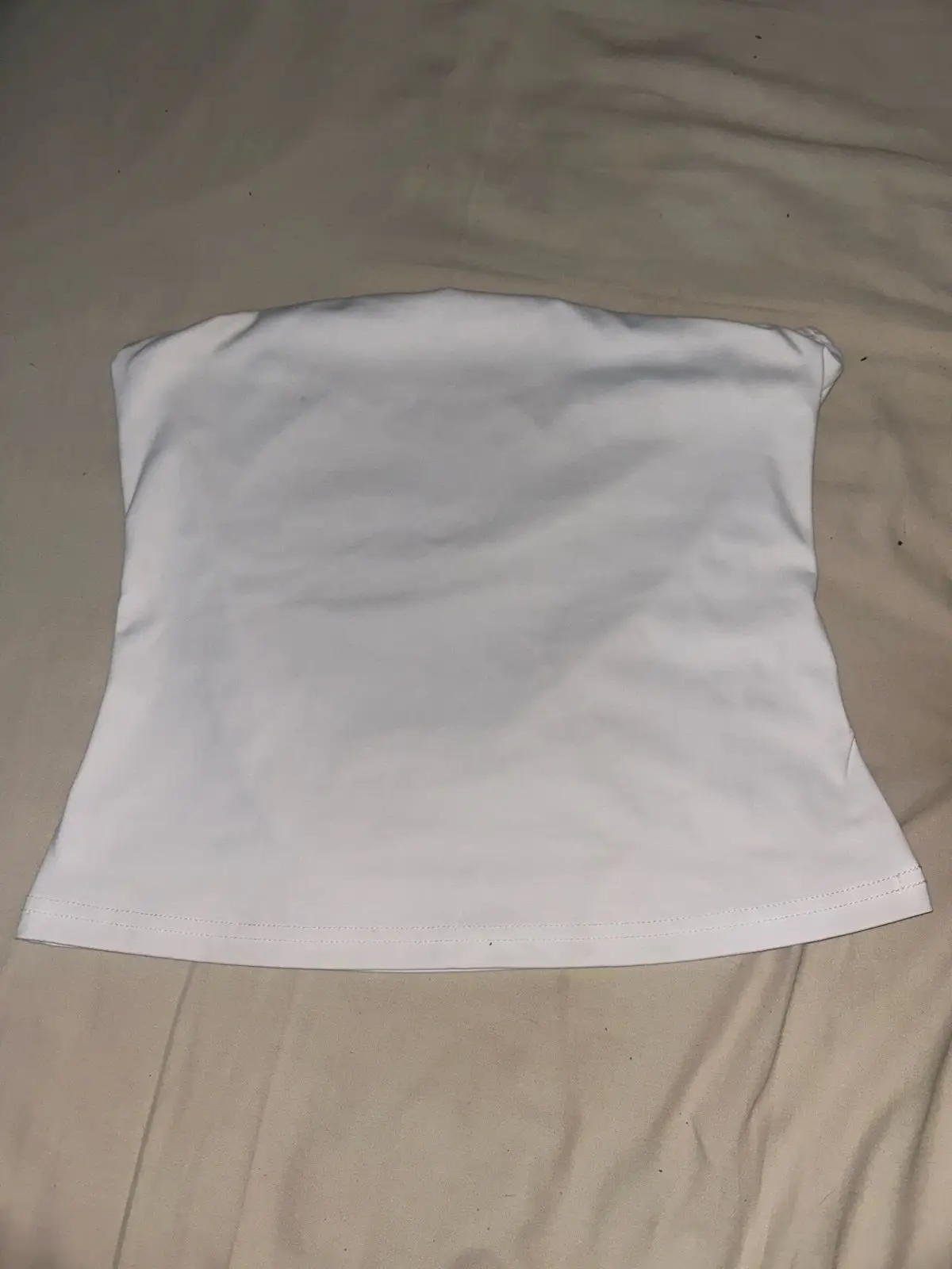 White Strapless Tube Top