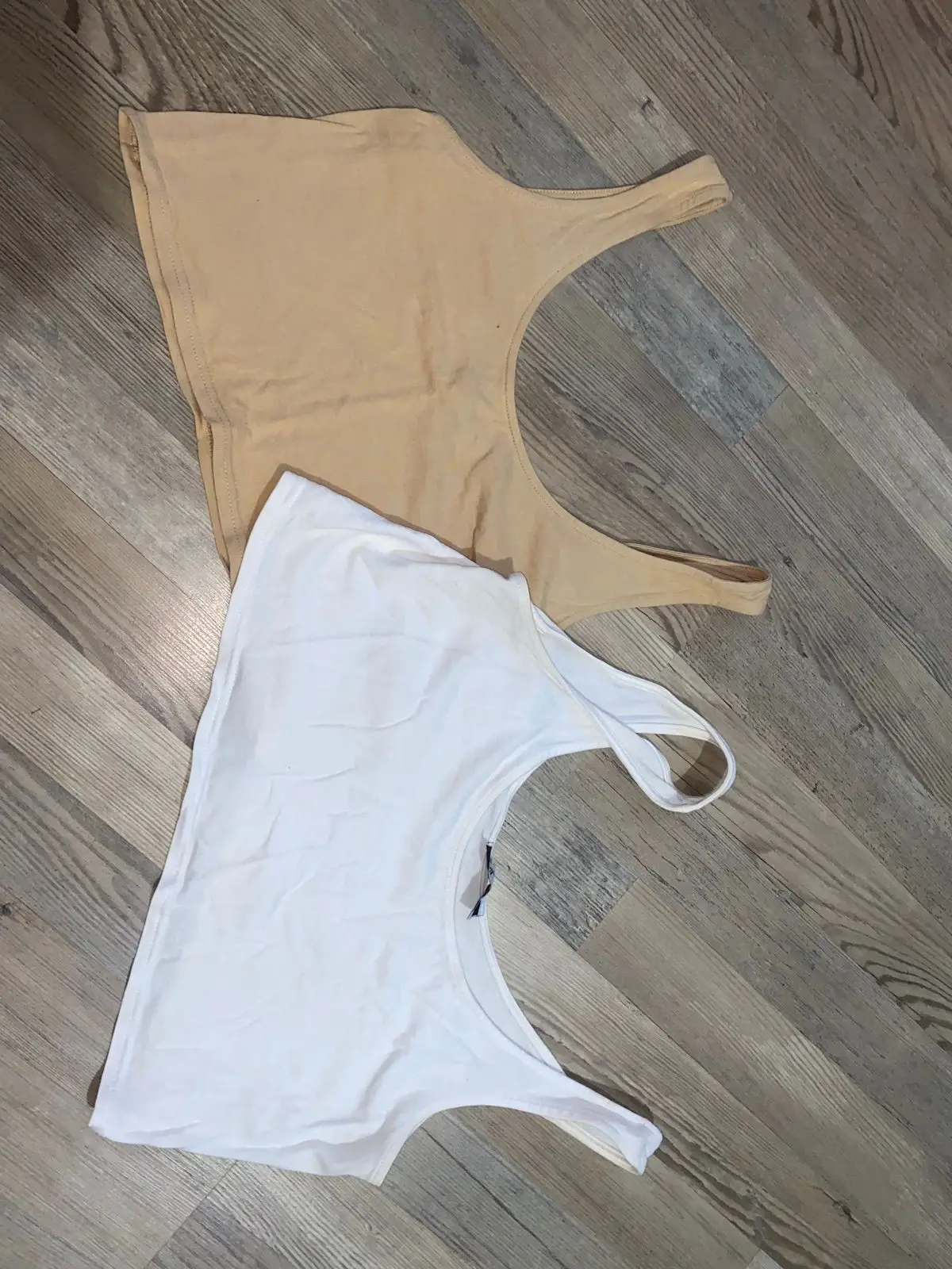 Beige Crop Tank Top
