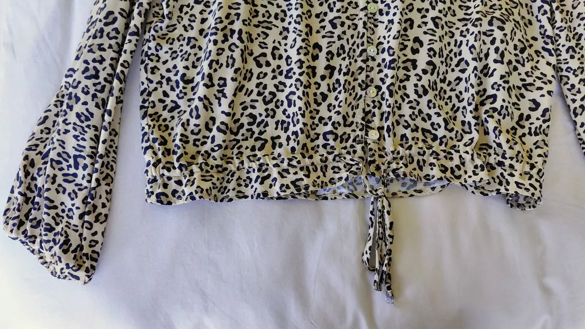 Leopard Print Button Front Top S