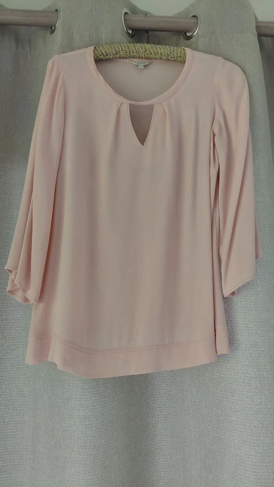 Poetry Light Pink Keyhole Neck Blouse