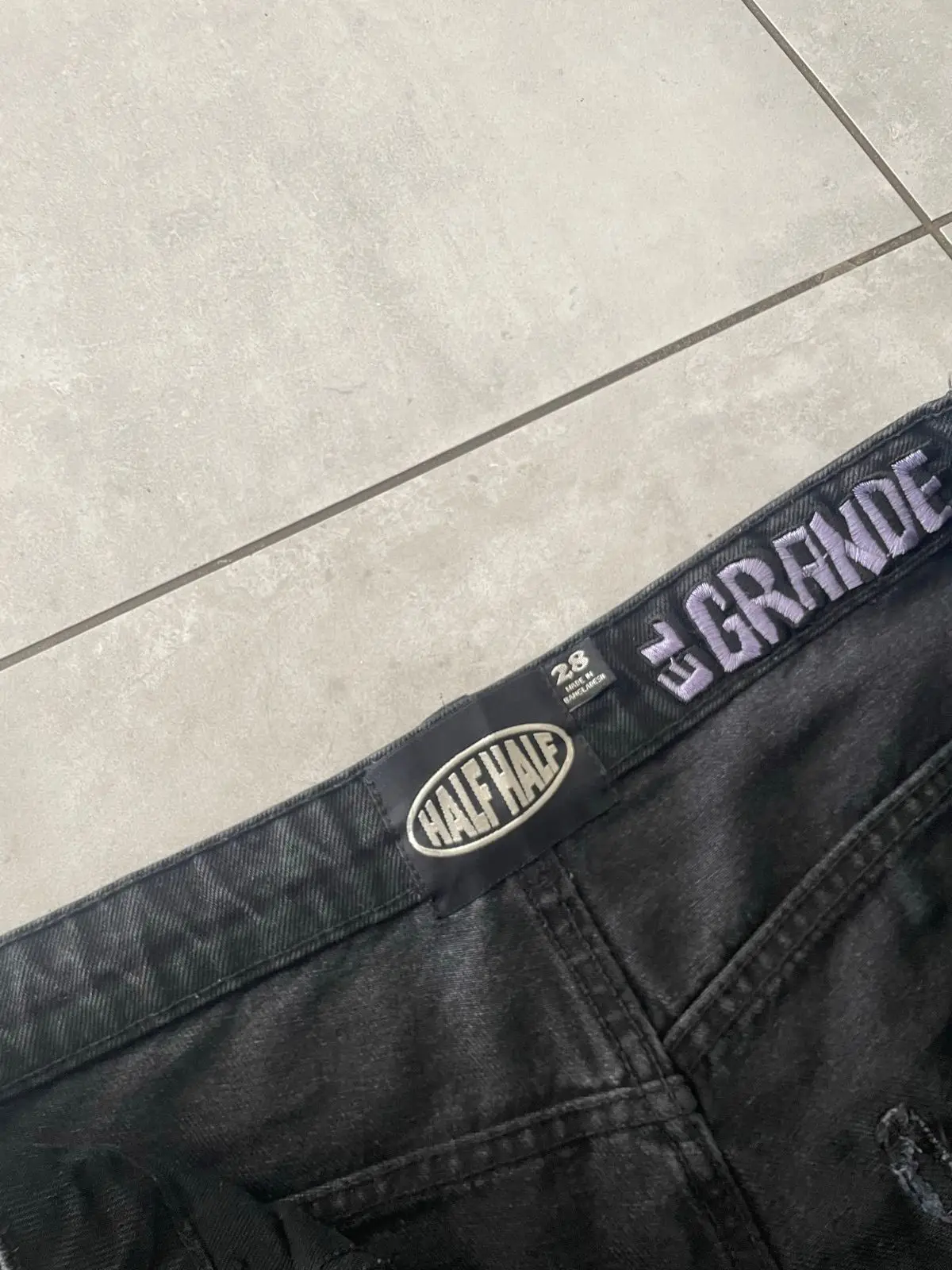 Cotton On Half Half Black Acid Wash Jeans