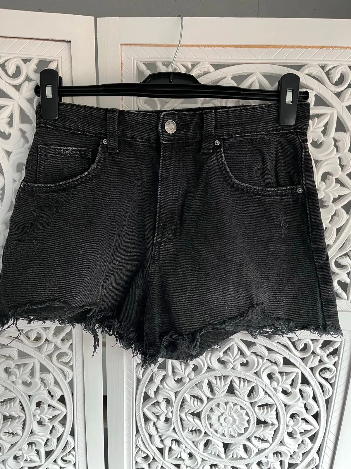 Cotton On Black Distressed Denim Shorts