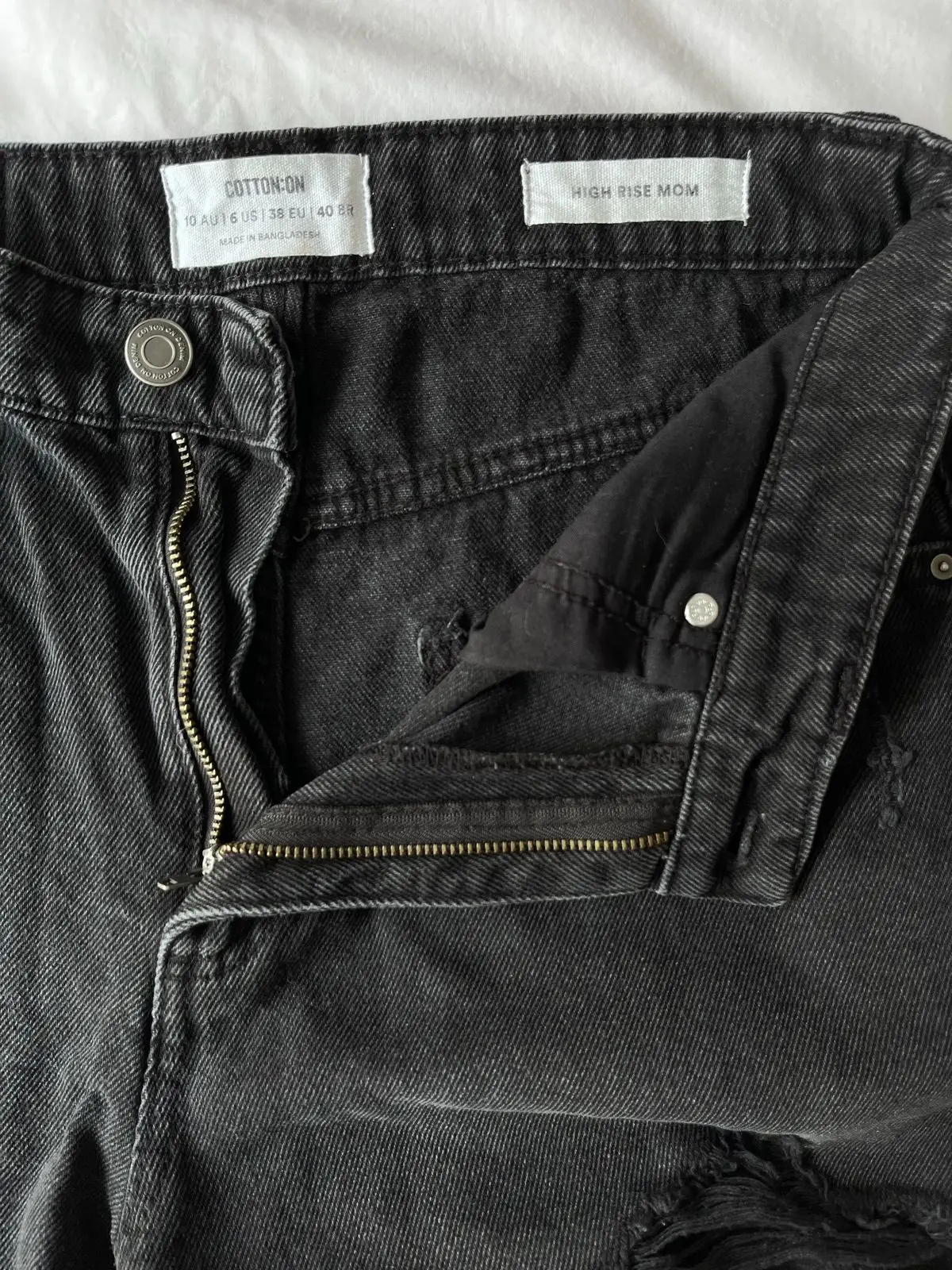 Cotton On Black Distressed Denim Shorts