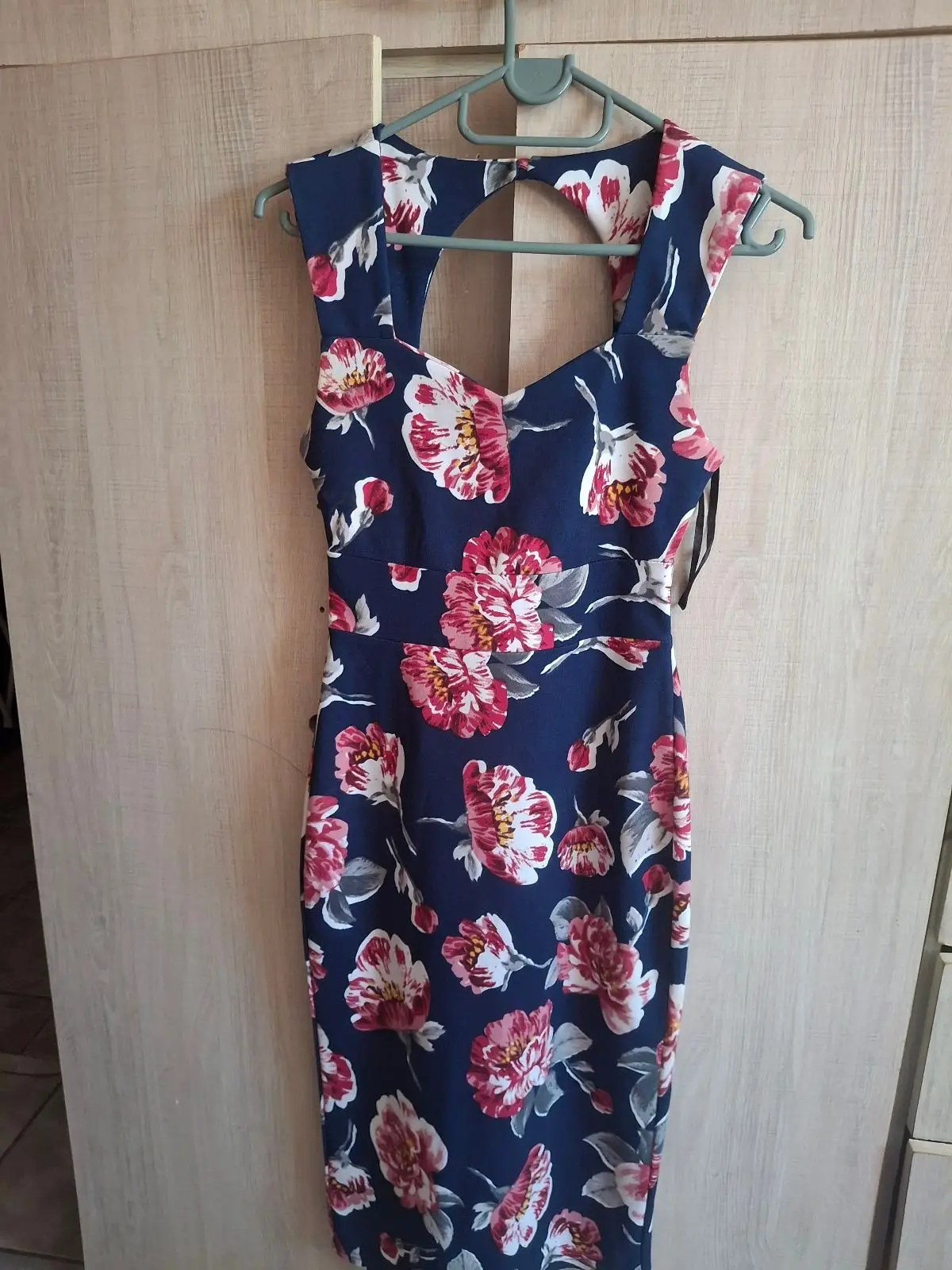 Legit Navy Blue Floral Midi Dress