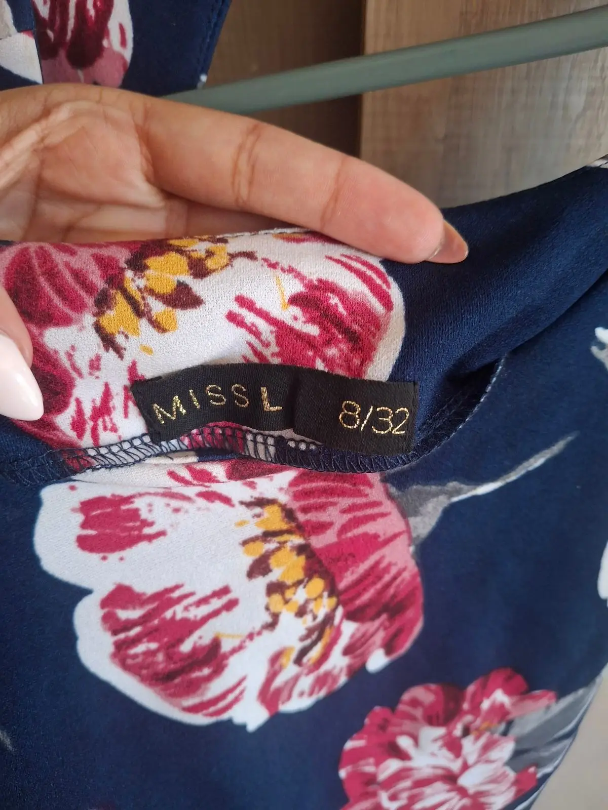 Navy Blue Floral Midi Dress