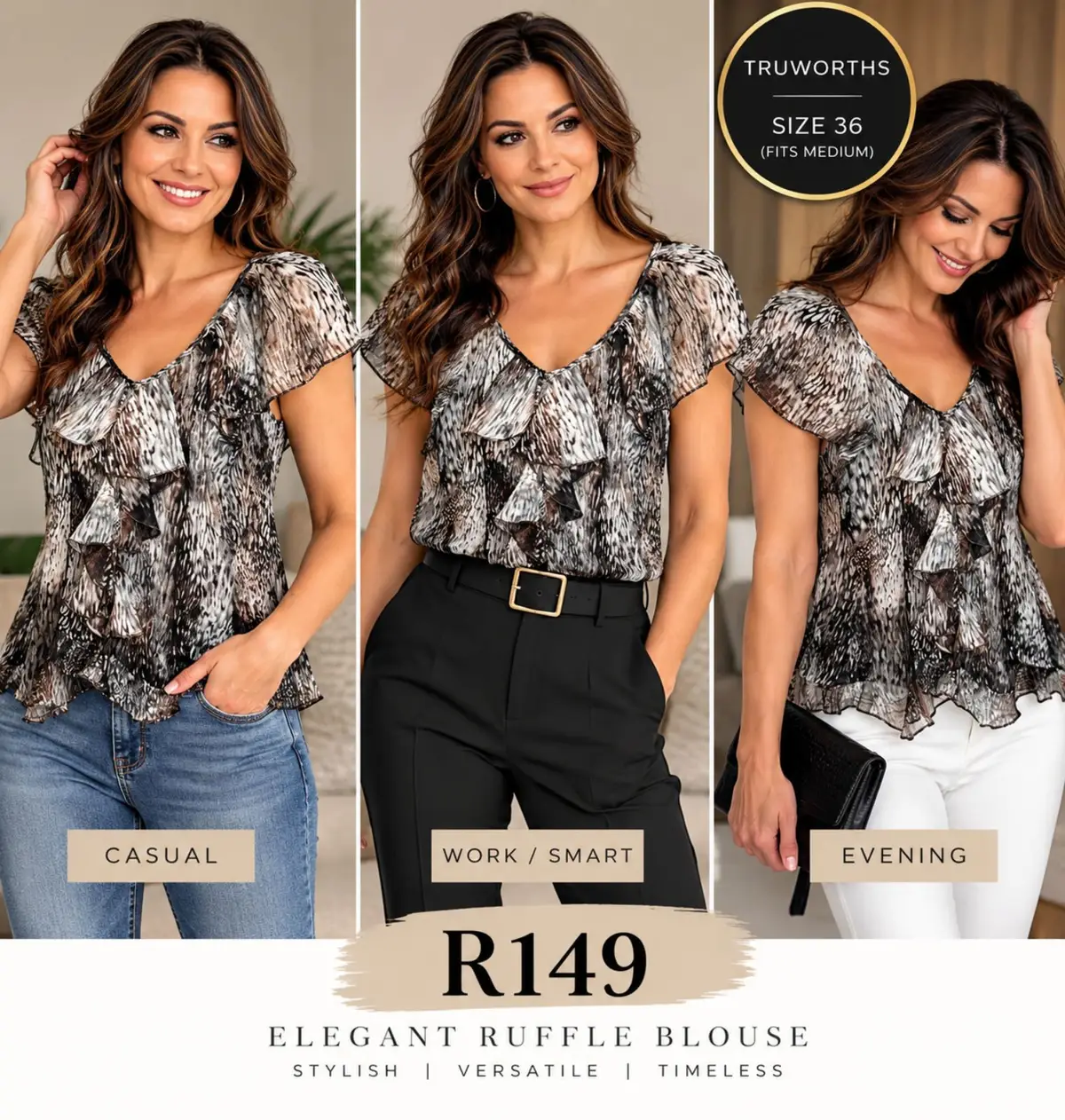 Truworths Elegant Ruffle Blouse