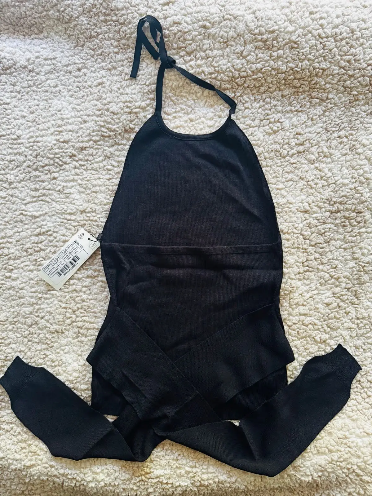 Trendyol Black Halter Neck Tie Waist Top