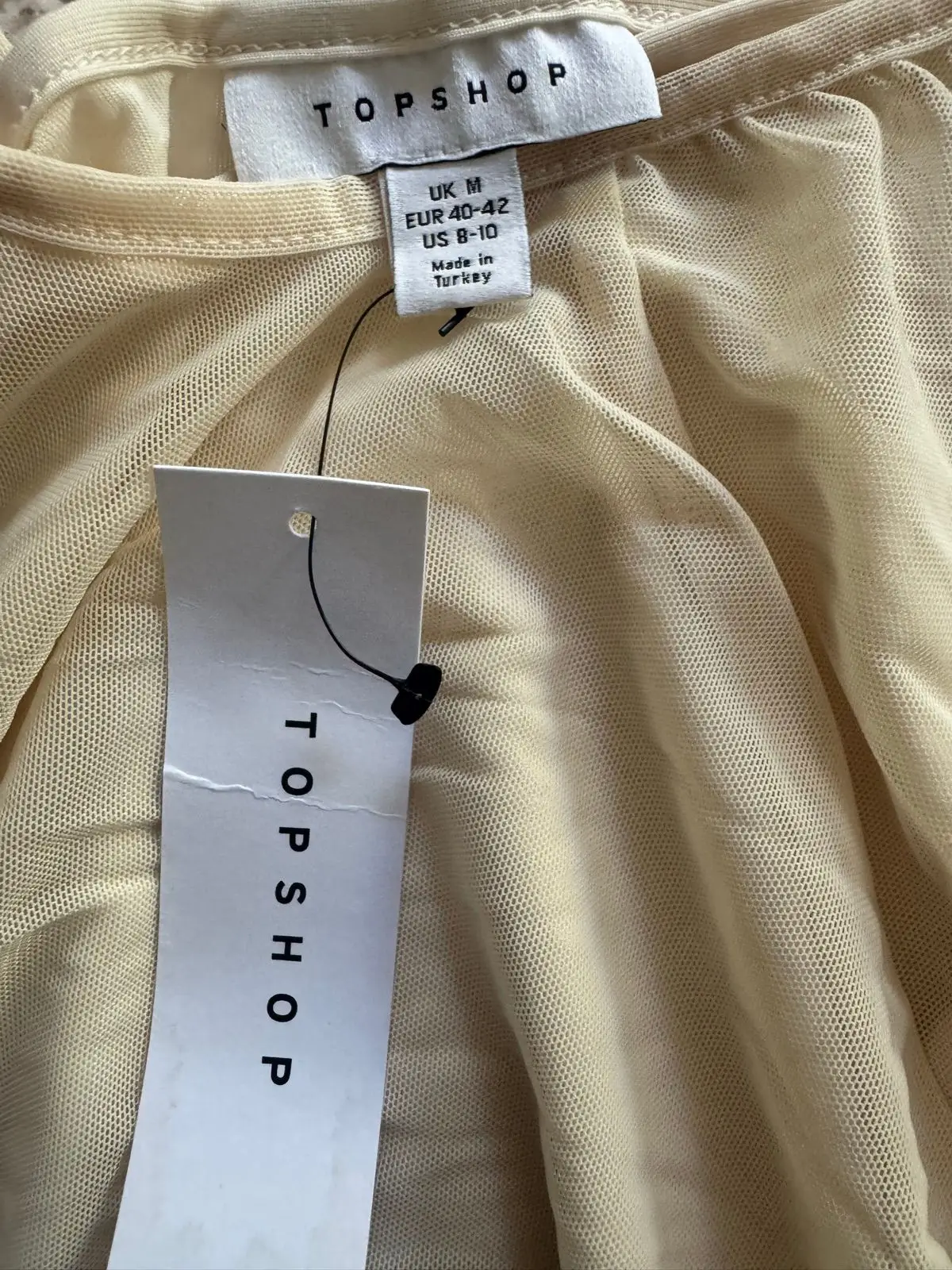 Topshop Cream Mesh Cami Top