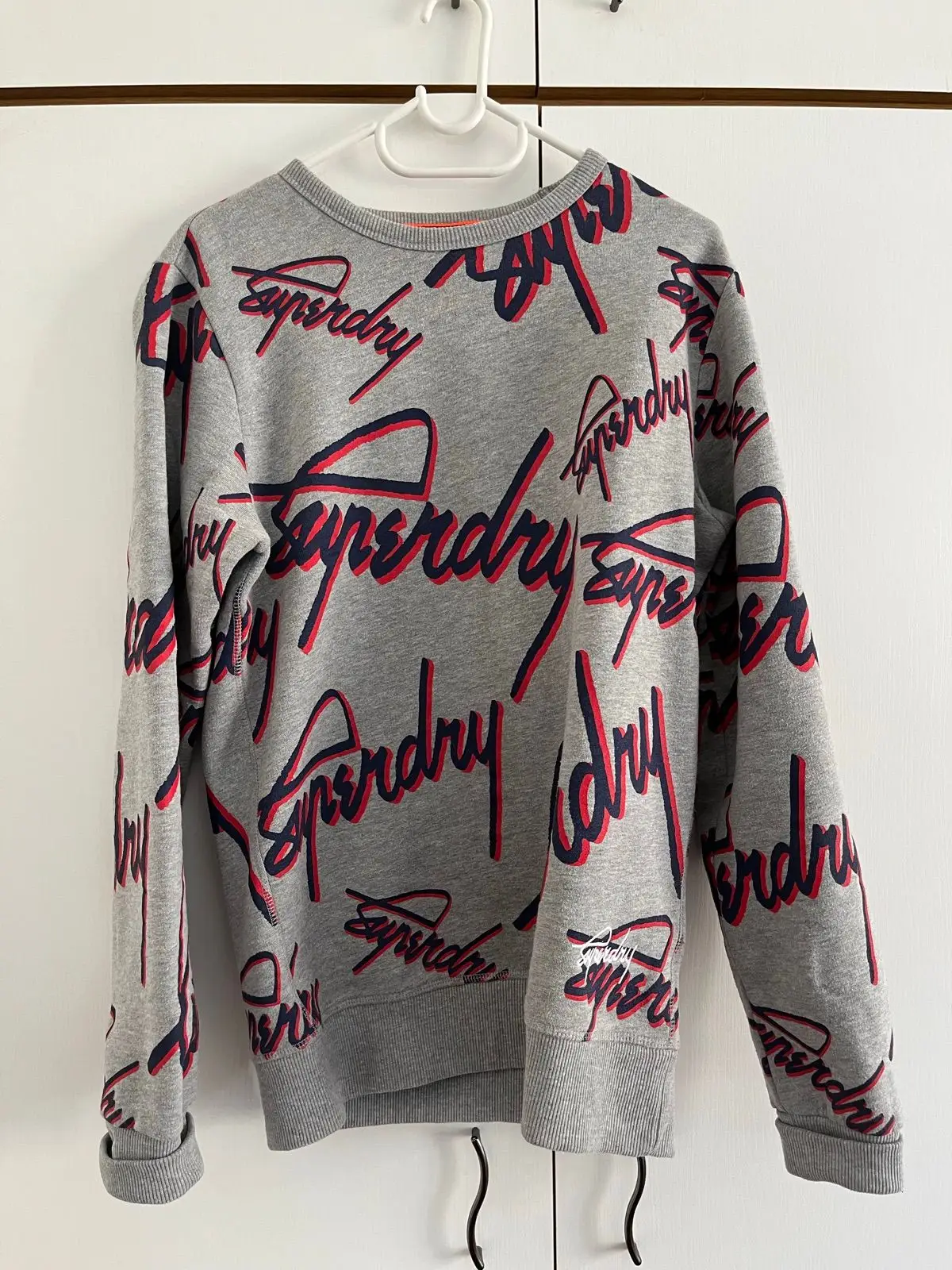 Superdry Vintage Script Crewneck Sweatshirt Grey S