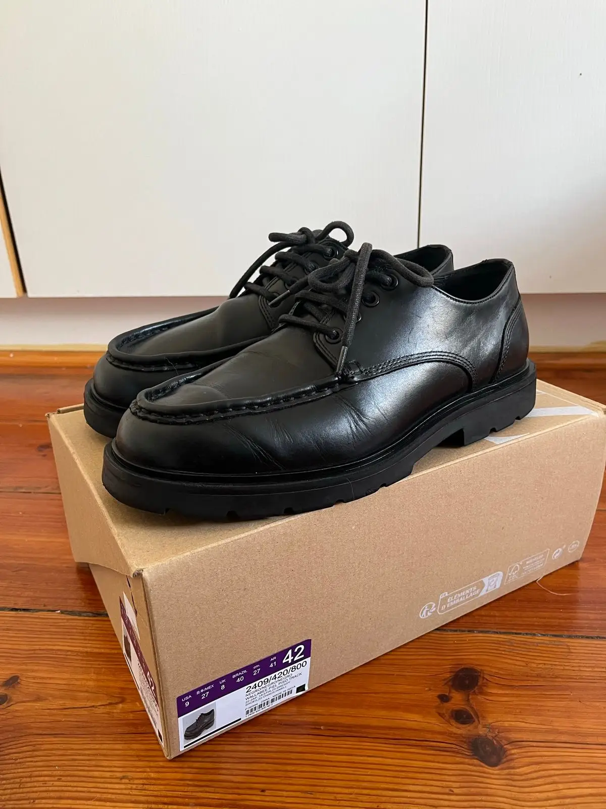Zara Black Leather Lace-Up Shoes Size 8