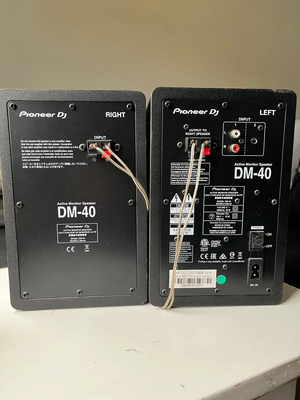 Pioneer DJ Monitor Speakers Pair