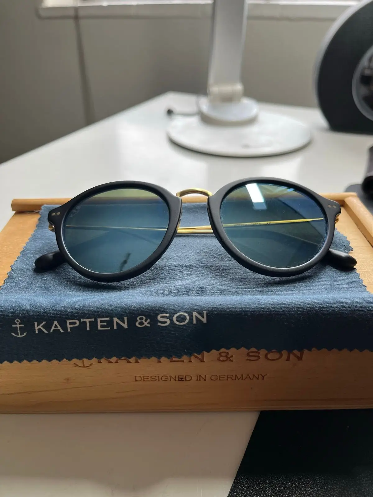 Ray Ban Kapten & Son Sunglasses Black and Gold