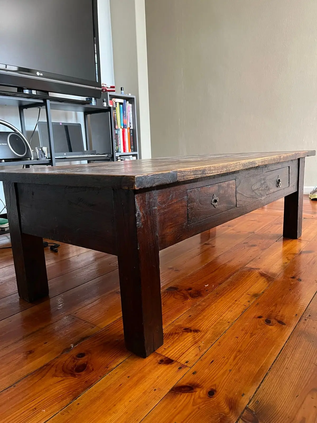 Coricraft Dark Wood Coffee Table with Drawers
