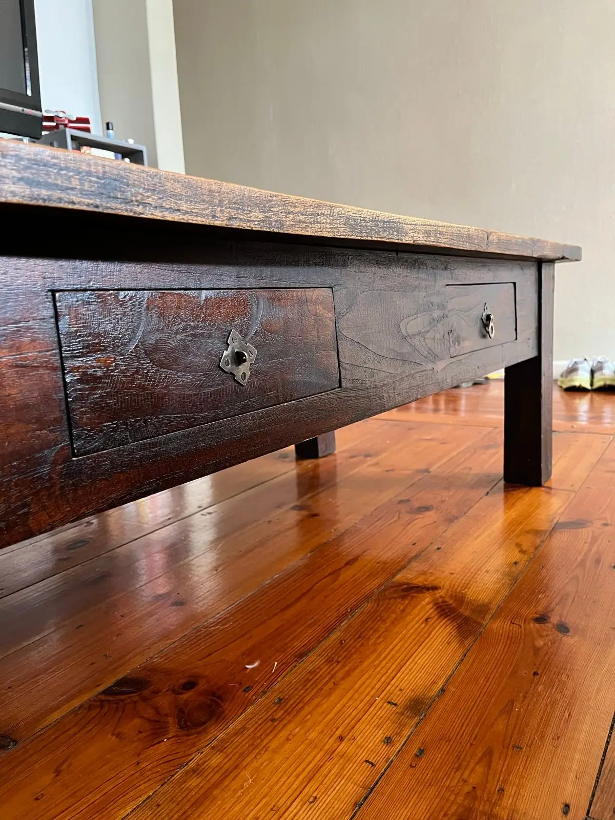 Coricraft Dark Wood Coffee Table with Drawers