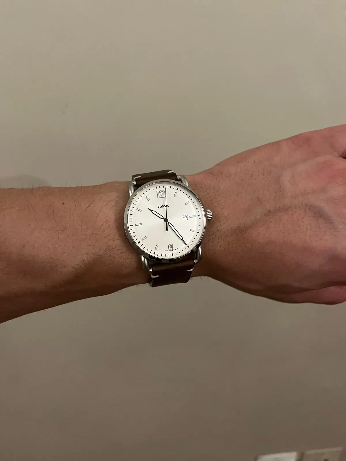 Fossil Minimalist Leather Strap Watch
