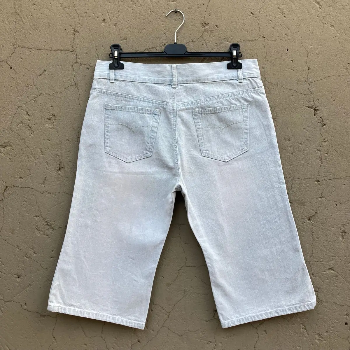 Light Wash Embroidered Denim Shorts