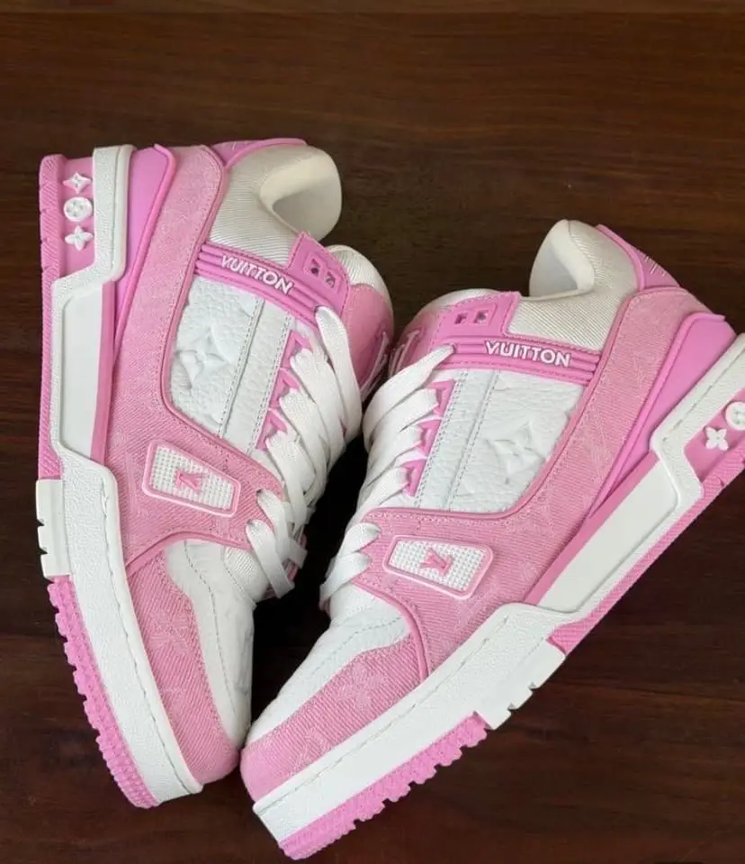 LV trainers pink and white