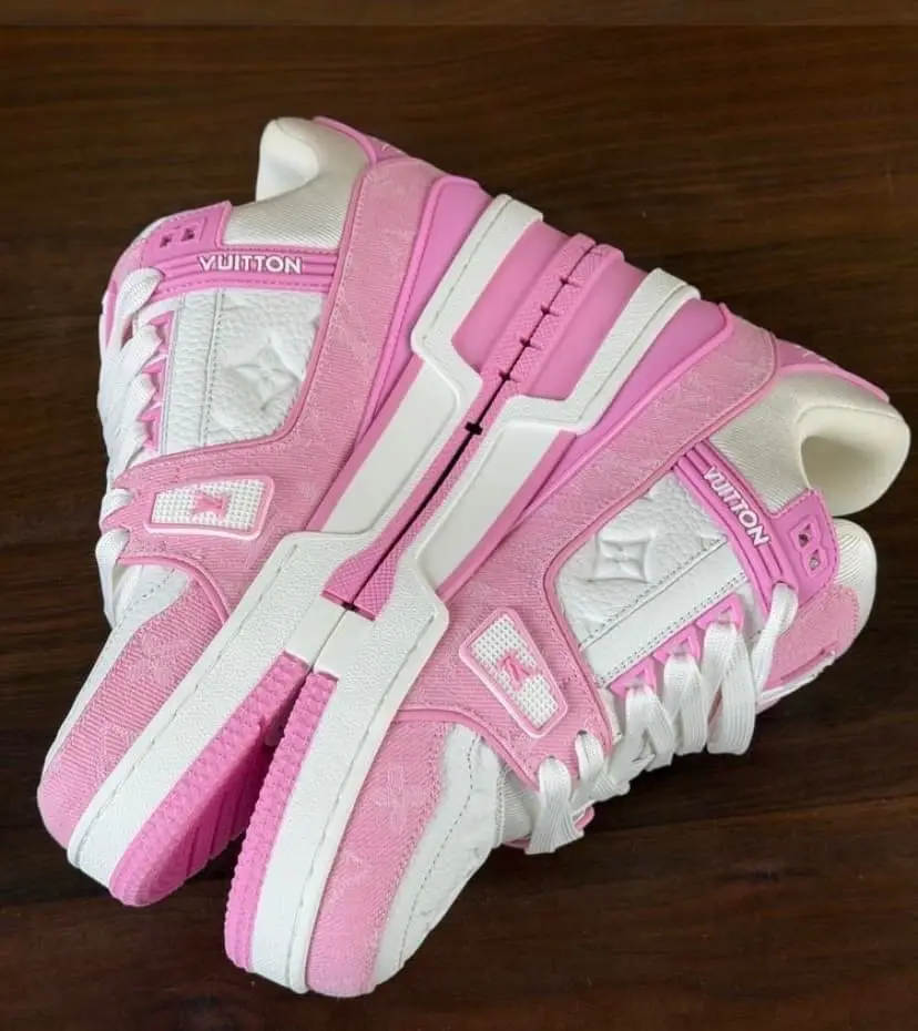 LV trainers pink and white