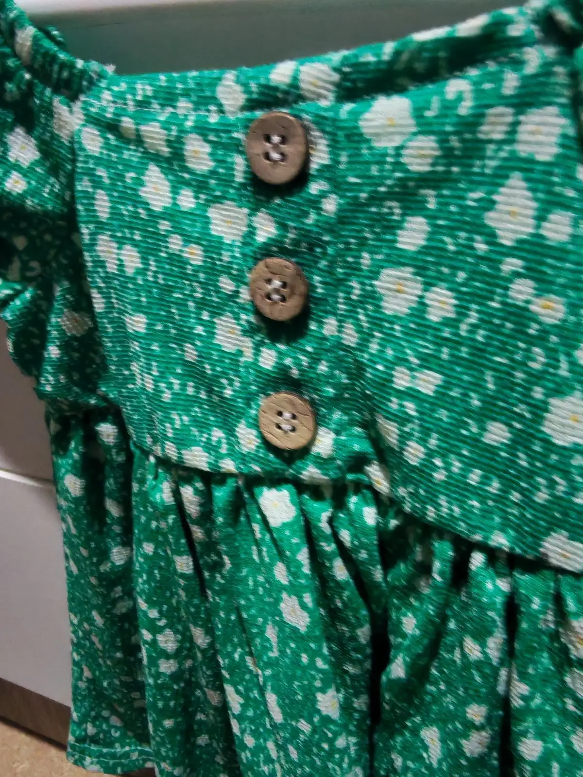 Green Floral Baby Dress