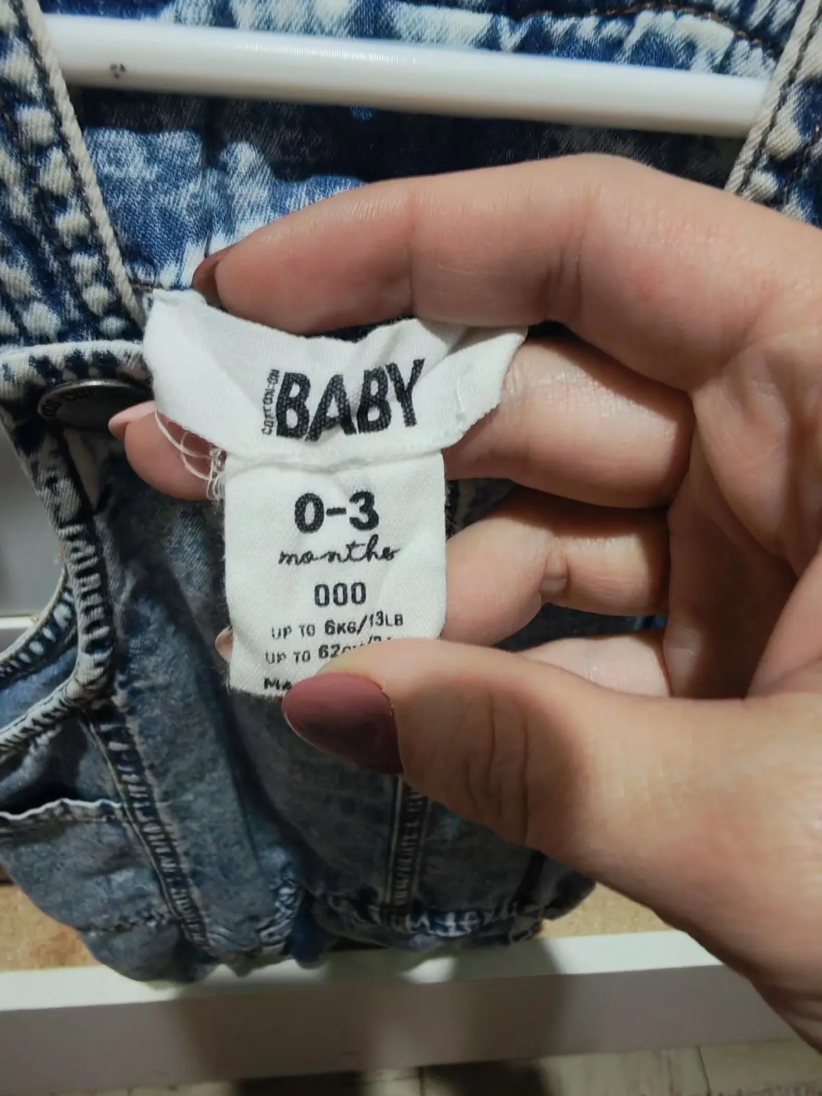 Cotton On Acid Wash Denim Baby Overalls