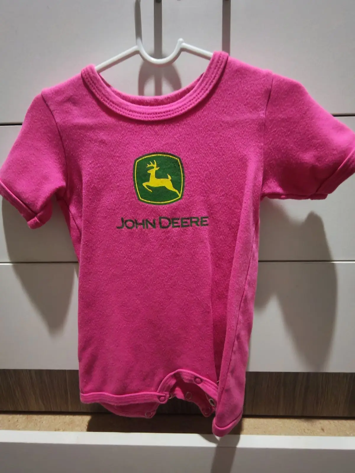 John Deere Pink Baby Bodysuit
