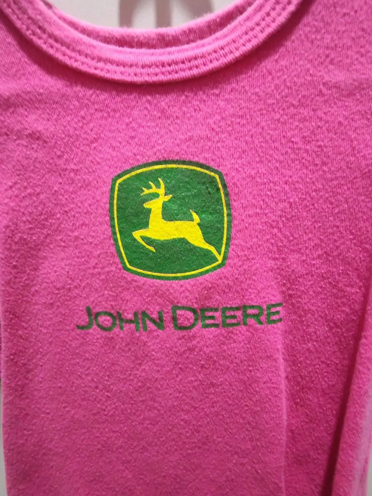 John Deere Pink Baby Bodysuit