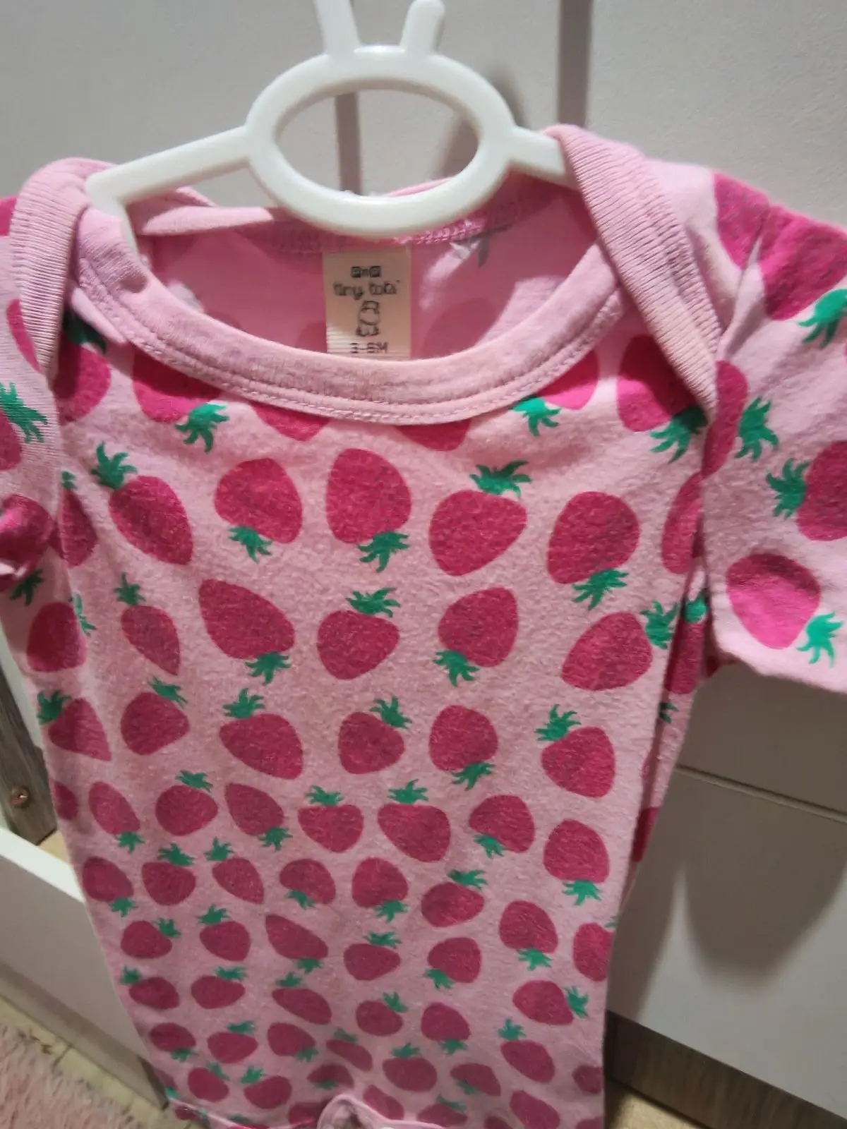 Tiny Tots Strawberry Print Baby Romper