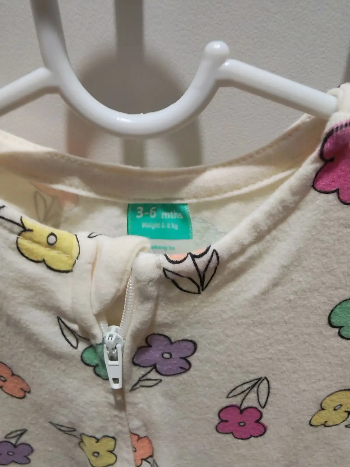 Baby Floral Print Footed Onesie