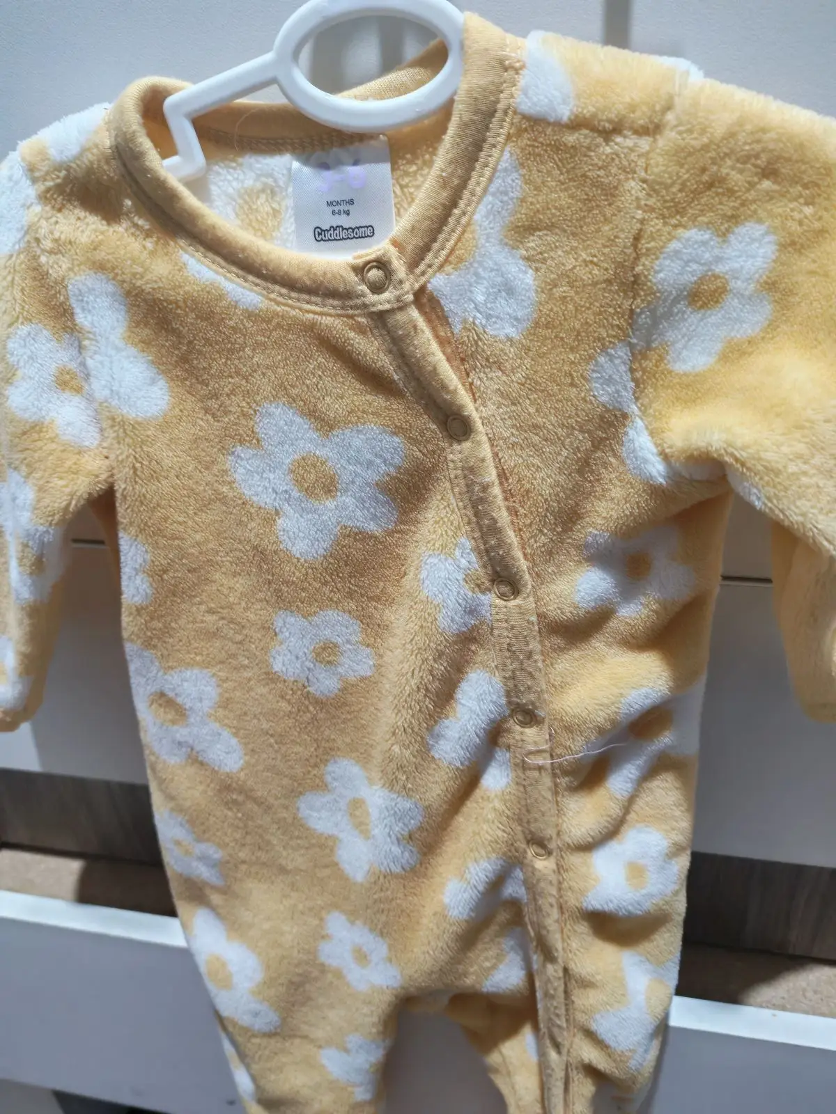 Cuddlesome Yellow Floral Baby Onesie 3-6 Months