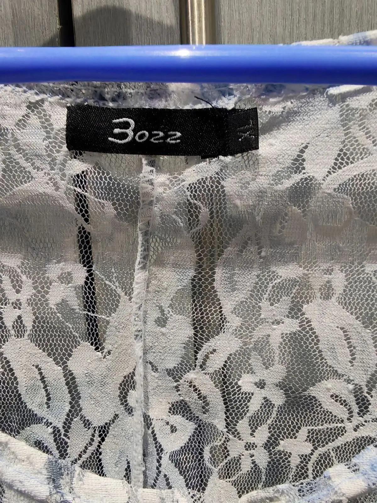 3ozz Blue White Floral Lace Sleeveless Top XL